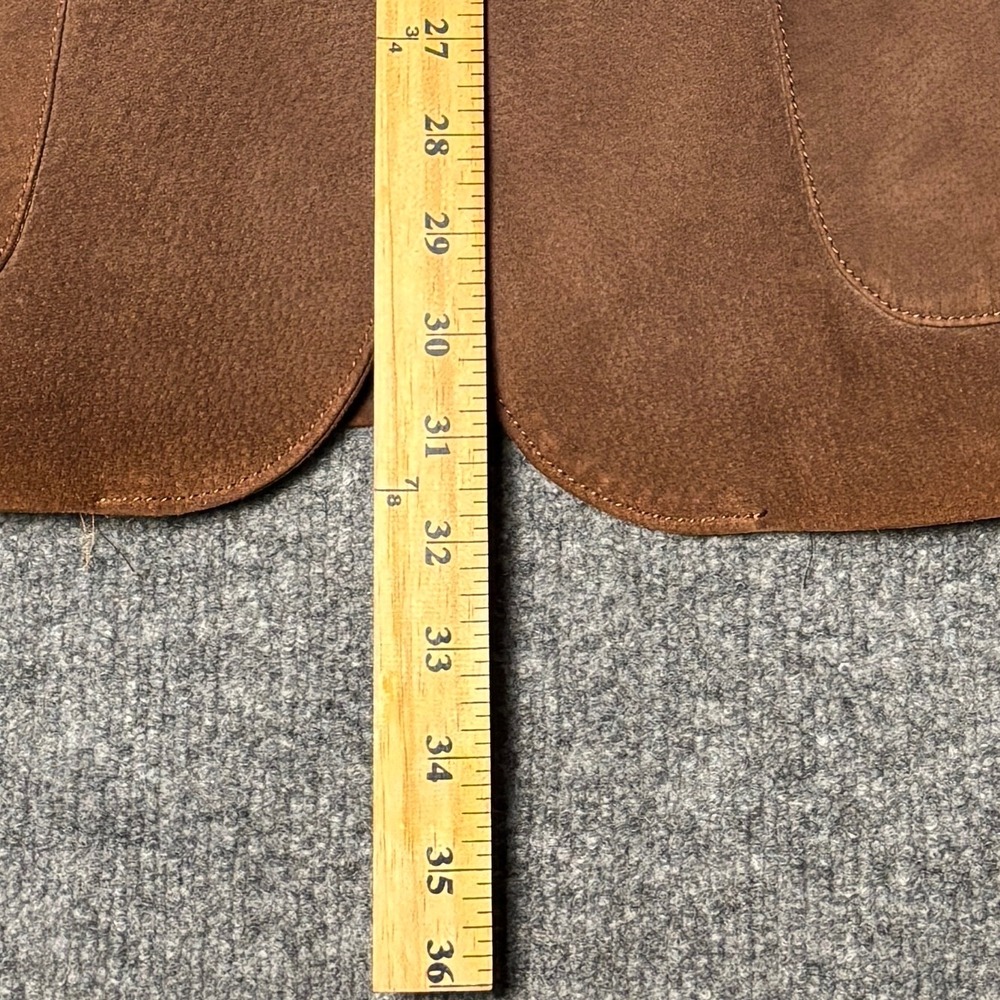 Vintage Silton Mens 40 Brown Suede Leather Western Blazer Jacket Sport Coat - Picture 9 of 16